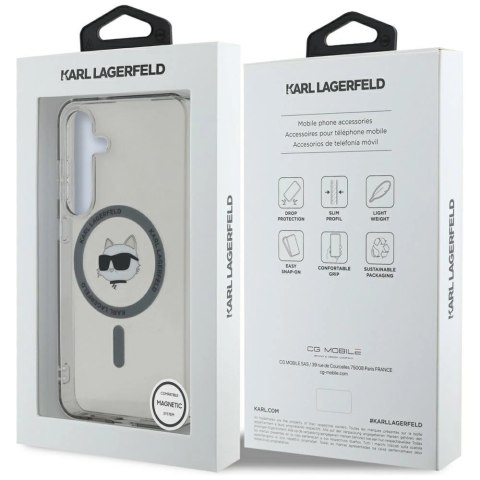 Etui Karl Lagerfeld Button Choupette Head Printed Logo MagSafe Samsung Galaxy S25 Plus czarny Etui Karl Lagerfeld Button Choupette Head Printed Logo MagSafe Samsung Galaxy S25 Plus czarny
