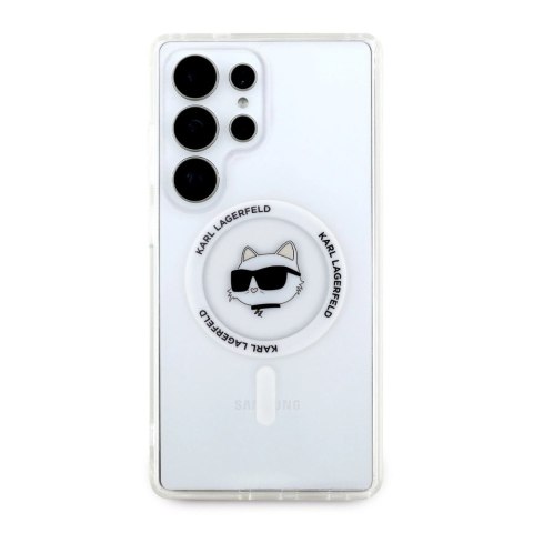 Etui Karl Lagerfeld Button Choupette Head Printed Logo MagSafe Samsung Galaxy S25 Ultra biały Etui Karl Lagerfeld Button Choupette Head Printed Logo MagSafe Samsung Galaxy S25 Ultra biały