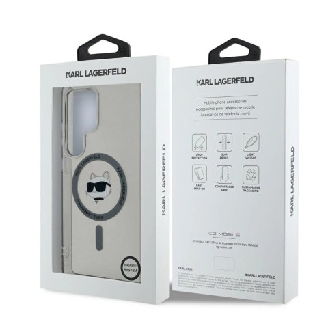 Etui Karl Lagerfeld Button Choupette Head Printed Logo MagSafe Samsung Galaxy S25 Ultra czarny Etui Karl Lagerfeld Button Choupette Head Printed Logo MagSafe Samsung Galaxy S25 Ultra czarny
