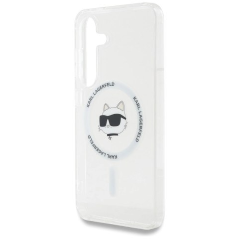 Etui Karl Lagerfeld Button Choupette Head Printed Logo MagSafe Samsung Galaxy S25 biały