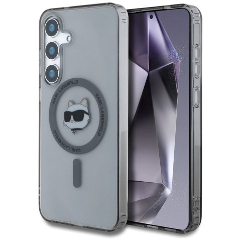 Etui Karl Lagerfeld Button Choupette Head Printed Logo MagSafe Samsung Galaxy S25 czarny