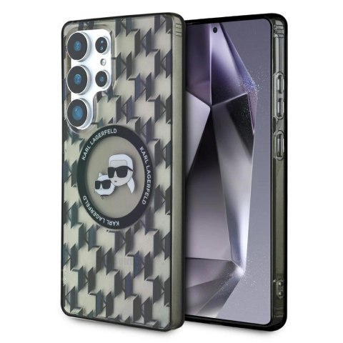 Etui Karl Lagerfeld Button Karl & Choupette Heads On KL Pattern MagSafe Samsung Galaxy S25 Ultra czarny Etui Karl Lagerfeld Button Karl & Choupette Heads On KL Pattern MagSafe Samsung Galaxy S25 Ultra czarny