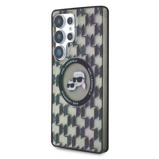Etui Karl Lagerfeld Button Karl & Choupette Heads On KL Pattern MagSafe Samsung Galaxy S25 Ultra czarny