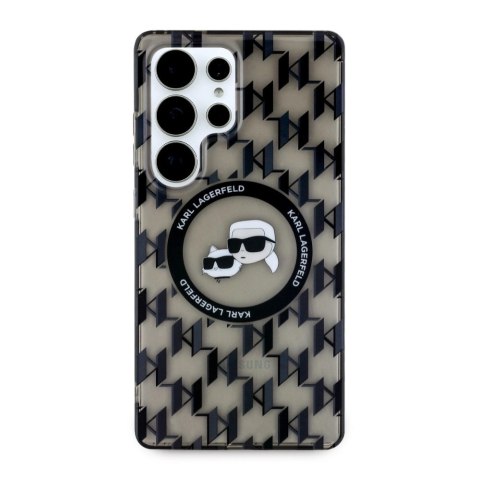 Etui Karl Lagerfeld Button Karl & Choupette Heads On KL Pattern MagSafe Samsung Galaxy S25 Ultra czarny Etui Karl Lagerfeld Button Karl & Choupette Heads On KL Pattern MagSafe Samsung Galaxy S25 Ultra czarny