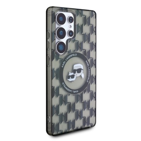 Etui Karl Lagerfeld Button Karl & Choupette Heads On KL Pattern MagSafe Samsung Galaxy S25 Ultra czarny Etui Karl Lagerfeld Button Karl & Choupette Heads On KL Pattern MagSafe Samsung Galaxy S25 Ultra czarny