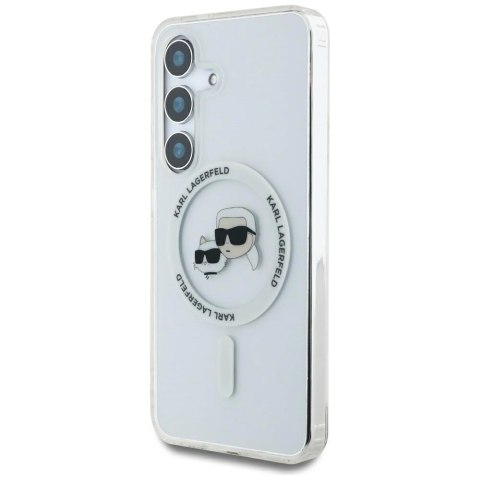 Etui Karl Lagerfeld Button Karl & Choupette Heads Printed Logo MagSafe Samsung Galaxy S25 biały Etui Karl Lagerfeld Button Karl & Choupette Heads Printed Logo MagSafe Samsung Galaxy S25 biały