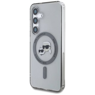 Etui Karl Lagerfeld Button Karl & Choupette Heads Printed Logo MagSafe Samsung Galaxy S25 czarny