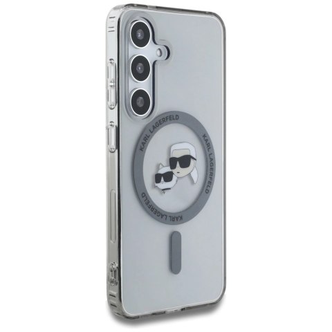 Etui Karl Lagerfeld Button Karl & Choupette Heads Printed Logo MagSafe Samsung Galaxy S25 czarny Etui Karl Lagerfeld Button Karl & Choupette Heads Printed Logo MagSafe Samsung Galaxy S25 czarny