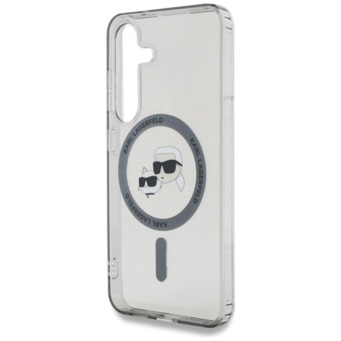 Etui Karl Lagerfeld Button Karl & Choupette Heads Printed Logo MagSafe Samsung Galaxy S25 czarny Etui Karl Lagerfeld Button Karl & Choupette Heads Printed Logo MagSafe Samsung Galaxy S25 czarny