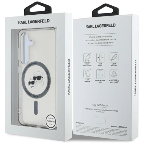 Etui Karl Lagerfeld Button Karl & Choupette Heads Printed Logo MagSafe Samsung Galaxy S25 czarny Etui Karl Lagerfeld Button Karl & Choupette Heads Printed Logo MagSafe Samsung Galaxy S25 czarny