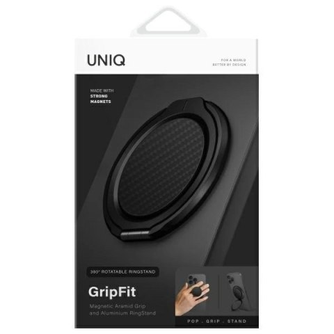 Uchwyt z podstawką UNIQ Gripfit 360 Magnetic Mount&Kickstand MagSafe - czarny