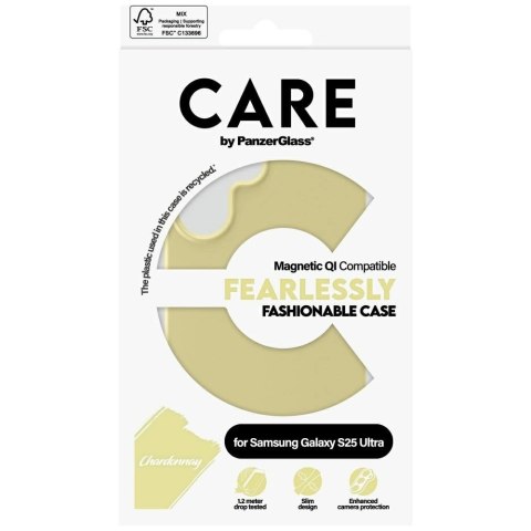 Etui CARE by PanzerGlass Fashion QI do Samsung Galaxy S25 Ultra - zółty