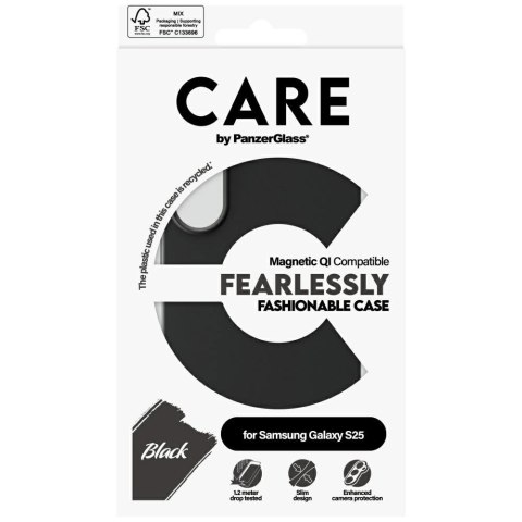 Etui CARE by PanzerGlass Fashion QI do Samsung Galaxy S25 - czarny
