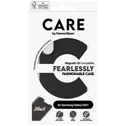 Etui CARE by PanzerGlass Fashion QI do Samsung Galaxy S25+ - czarny Etui CARE by PanzerGlass Fashion QI do Samsung Galaxy S25+ - czarny