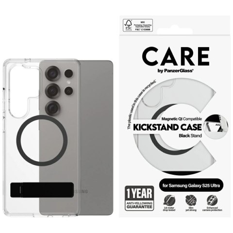 Etui CARE by PanzerGlass Feature Black Kickstand & QI do Samsung Galaxy S25 Ultra - przezroczysty Etui CARE by PanzerGlass Feature Black Kickstand & QI do Samsung Galaxy S25 Ultra - przezroczysty
