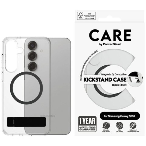 Etui CARE by PanzerGlass Feature Black Kickstand & QI do Samsung Galaxy S25+ - przezroczysty Etui CARE by PanzerGlass Feature Black Kickstand & QI do Samsung Galaxy S25+ - przezroczysty