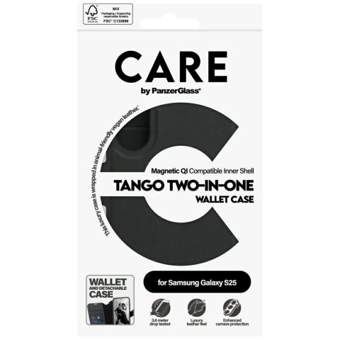 Etui CARE by PanzerGlass Feature Tango 2w1 Wallet do Samsung Galaxy S25 - czarny