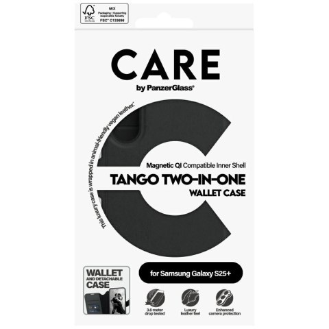 Etui CARE by PanzerGlass Feature Tango 2w1 Wallet do Samsung Galaxy S25+ - czarny Etui CARE by PanzerGlass Feature Tango 2w1 Wallet do Samsung Galaxy S25+ - czarny