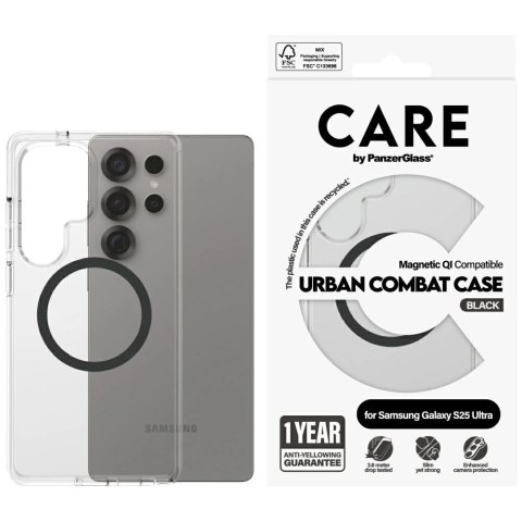 Etui CARE by PanzerGlass Flagship Urban Combat Black QI do Samsung Galaxy S25 Ultra - przezroczysty Etui CARE by PanzerGlass Flagship Urban Combat Black QI do Samsung Galaxy S25 Ultra - przezroczysty