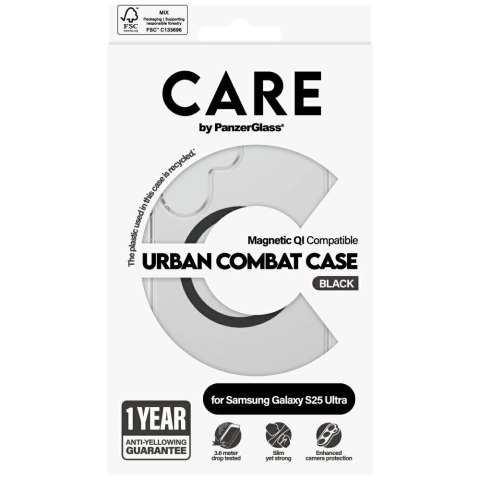 Etui CARE by PanzerGlass Flagship Urban Combat Black QI do Samsung Galaxy S25 Ultra - przezroczysty Etui CARE by PanzerGlass Flagship Urban Combat Black QI do Samsung Galaxy S25 Ultra - przezroczysty