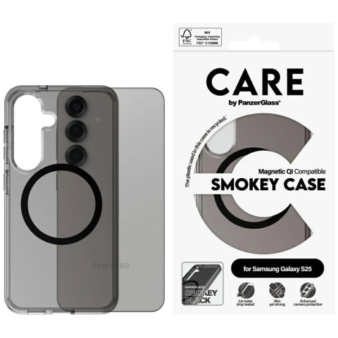 Etui CARE by PanzerGlass Flagship Urban Combat Black QI do Samsung Galaxy S25 - półprzezroczysty dymny Etui CARE by PanzerGlass Flagship Urban Combat Black QI do Samsung Galaxy S25 - półprzezroczysty dymny
