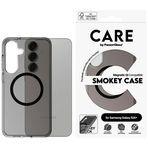 Etui CARE by PanzerGlass Flagship Urban Combat Black QI do Samsung Galaxy S25+ - półprzezroczysty dymny Etui CARE by PanzerGlass Flagship Urban Combat Black QI do Samsung Galaxy S25+ - półprzezroczysty dymny