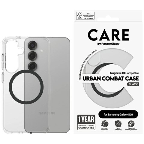 Etui CARE by PanzerGlass Flagship Urban Combat Black QI do Samsung Galaxy S25 - przezroczysty Etui CARE by PanzerGlass Flagship Urban Combat Black QI do Samsung Galaxy S25 - przezroczysty