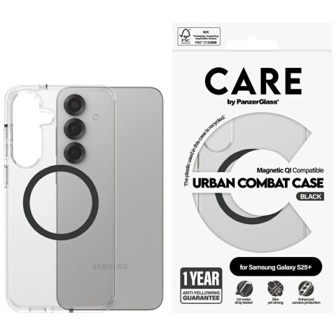 Etui CARE by PanzerGlass Flagship Urban Combat Black QI do Samsung Galaxy S25+ - przezroczysty Etui CARE by PanzerGlass Flagship Urban Combat Black QI do Samsung Galaxy S25+ - przezroczysty