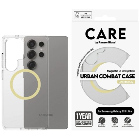 Etui CARE by PanzerGlass Flagship Urban Combat Chardonnay QI do Samsung Galaxy S25 Ultra - przezroczysty Etui CARE by PanzerGlass Flagship Urban Combat Chardonnay QI do Samsung Galaxy S25 Ultra - przezroczysty