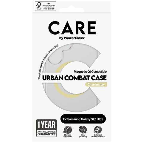 Etui CARE by PanzerGlass Flagship Urban Combat Chardonnay QI do Samsung Galaxy S25 Ultra - przezroczysty Etui CARE by PanzerGlass Flagship Urban Combat Chardonnay QI do Samsung Galaxy S25 Ultra - przezroczysty