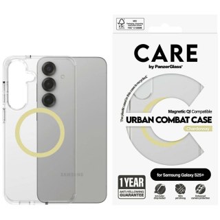 Etui CARE by PanzerGlass Flagship Urban Combat Chardonnay QI do Samsung Galaxy S25+ - przezroczysty