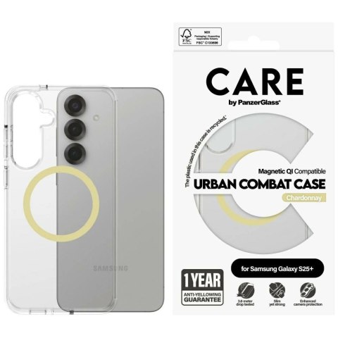 Etui CARE by PanzerGlass Flagship Urban Combat Chardonnay QI do Samsung Galaxy S25+ - przezroczysty Etui CARE by PanzerGlass Flagship Urban Combat Chardonnay QI do Samsung Galaxy S25+ - przezroczysty