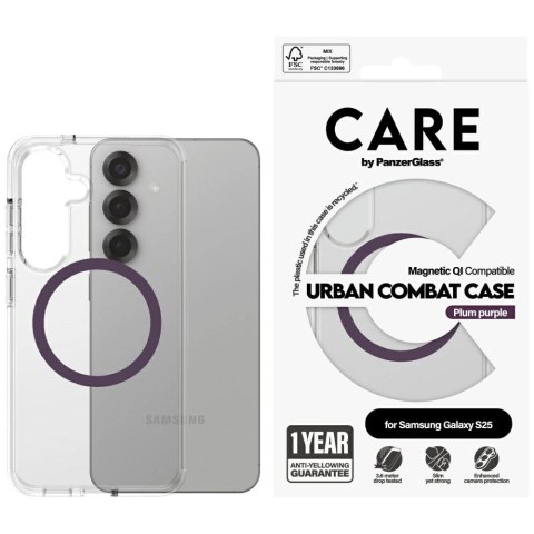 Etui CARE by PanzerGlass Flagship Urban Combat Purple QI do Samsung Galaxy S25 - przezroczysty Etui CARE by PanzerGlass Flagship Urban Combat Purple QI do Samsung Galaxy S25 - przezroczysty