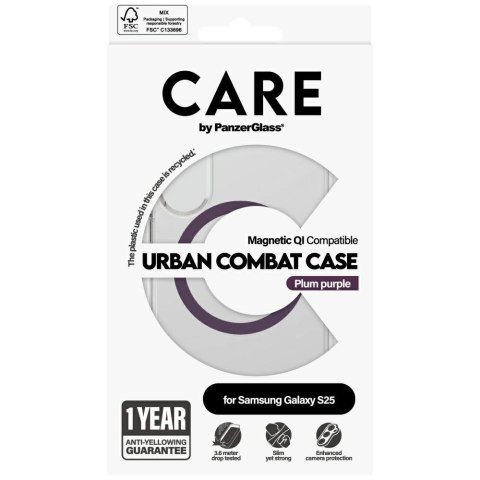 Etui CARE by PanzerGlass Flagship Urban Combat Purple QI do Samsung Galaxy S25 - przezroczysty Etui CARE by PanzerGlass Flagship Urban Combat Purple QI do Samsung Galaxy S25 - przezroczysty