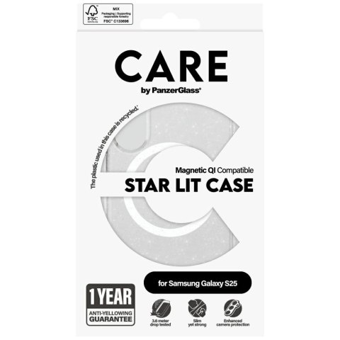 Etui CARE by PanzerGlass Flagship Urban Combat Starlight White QI do Samsung Galaxy S25 - przezroczysty