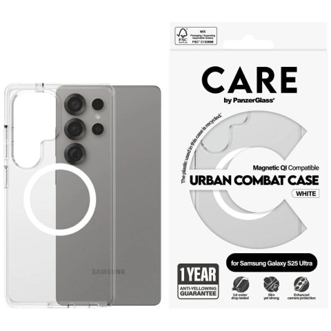 Etui CARE by PanzerGlass Flagship Urban Combat White QI do Samsung Galaxy S25 Ultra - przezroczysty Etui CARE by PanzerGlass Flagship Urban Combat White QI do Samsung Galaxy S25 Ultra - przezroczysty