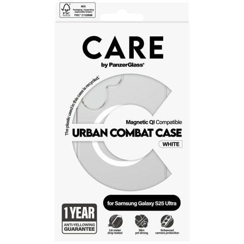 Etui CARE by PanzerGlass Flagship Urban Combat White QI do Samsung Galaxy S25 Ultra - przezroczysty Etui CARE by PanzerGlass Flagship Urban Combat White QI do Samsung Galaxy S25 Ultra - przezroczysty