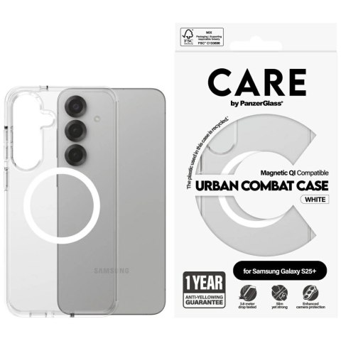 Etui CARE by PanzerGlass Flagship Urban Combat White QI do Samsung Galaxy S25+ - przezroczysty Etui CARE by PanzerGlass Flagship Urban Combat White QI do Samsung Galaxy S25+ - przezroczysty