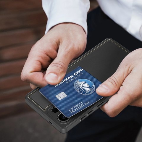 Etui Dux Ducis Rafi II na Samsung Galaxy S25 Ultra z podstawką i portfelem - czarne Etui Dux Ducis Rafi II na Samsung Galaxy S25 Ultra z podstawką i portfelem - czarne