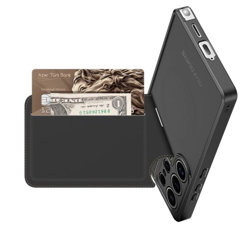Etui Dux Ducis Rafi II na Samsung Galaxy S25 Ultra z podstawką i portfelem - czarne Etui Dux Ducis Rafi II na Samsung Galaxy S25 Ultra z podstawką i portfelem - czarne
