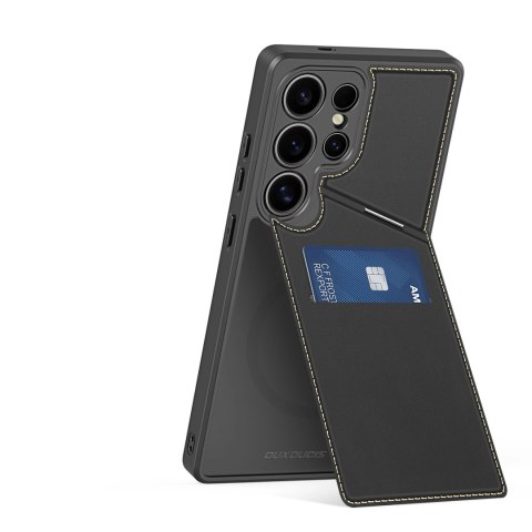 Etui Dux Ducis Rafi II na Samsung Galaxy S25 Ultra z podstawką i portfelem - czarne Etui Dux Ducis Rafi II na Samsung Galaxy S25 Ultra z podstawką i portfelem - czarne