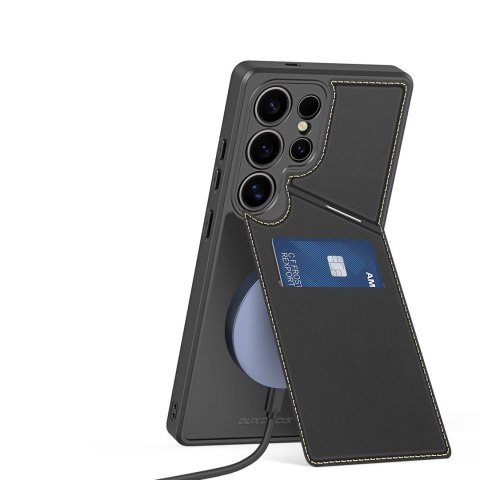 Etui Dux Ducis Rafi II na Samsung Galaxy S25 Ultra z podstawką i portfelem - czarne Etui Dux Ducis Rafi II na Samsung Galaxy S25 Ultra z podstawką i portfelem - czarne