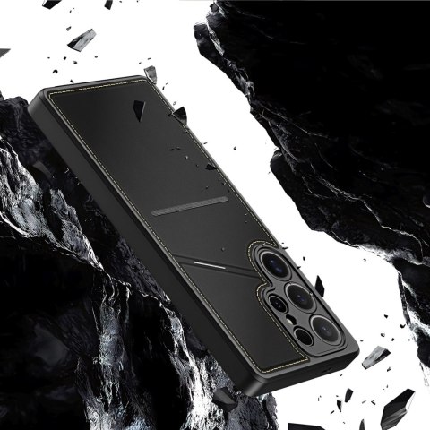 Etui Dux Ducis Rafi II na Samsung Galaxy S25 Ultra z podstawką i portfelem - czarne Etui Dux Ducis Rafi II na Samsung Galaxy S25 Ultra z podstawką i portfelem - czarne