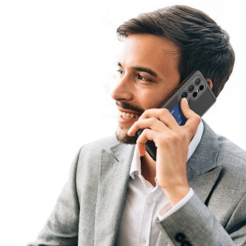Etui Dux Ducis Rafi II na Samsung Galaxy S25 Ultra z podstawką i portfelem - czarne Etui Dux Ducis Rafi II na Samsung Galaxy S25 Ultra z podstawką i portfelem - czarne