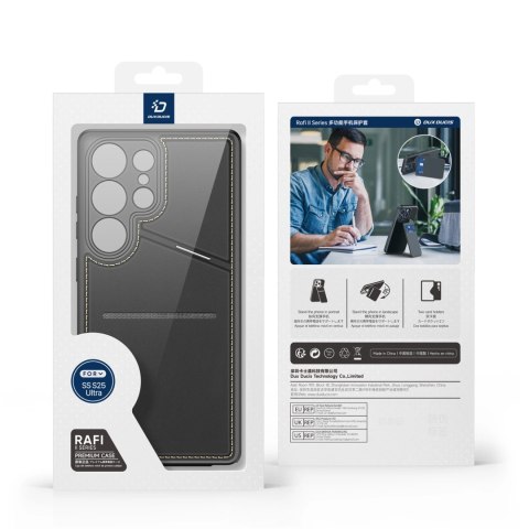 Etui Dux Ducis Rafi II na Samsung Galaxy S25 Ultra z podstawką i portfelem - czarne Etui Dux Ducis Rafi II na Samsung Galaxy S25 Ultra z podstawką i portfelem - czarne