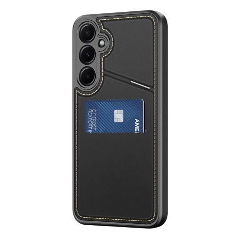 Etui Dux Ducis Rafi II na Samsung Galaxy S25 z podstawką i portfelem - czarne Etui Dux Ducis Rafi II na Samsung Galaxy S25 z podstawką i portfelem - czarne