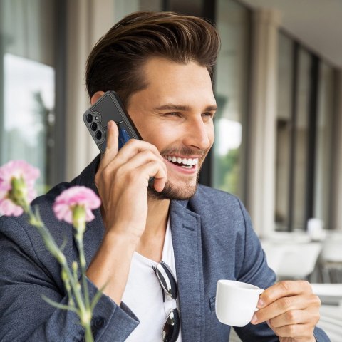 Etui Dux Ducis Rafi II na Samsung Galaxy S25 z podstawką i portfelem - czarne Etui Dux Ducis Rafi II na Samsung Galaxy S25 z podstawką i portfelem - czarne