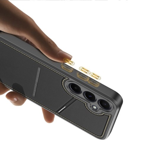 Etui Dux Ducis Rafi II na Samsung Galaxy S25 z podstawką i portfelem - czarne Etui Dux Ducis Rafi II na Samsung Galaxy S25 z podstawką i portfelem - czarne