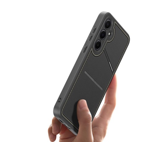 Etui Dux Ducis Rafi II na Samsung Galaxy S25 z podstawką i portfelem - czarne Etui Dux Ducis Rafi II na Samsung Galaxy S25 z podstawką i portfelem - czarne