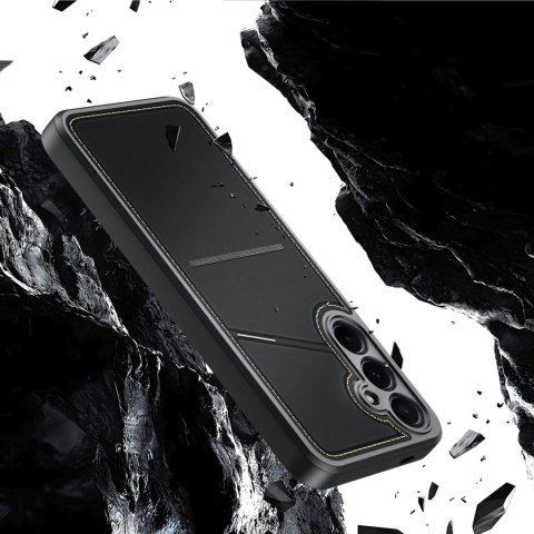 Etui Dux Ducis Rafi II na Samsung Galaxy S25 z podstawką i portfelem - czarne Etui Dux Ducis Rafi II na Samsung Galaxy S25 z podstawką i portfelem - czarne